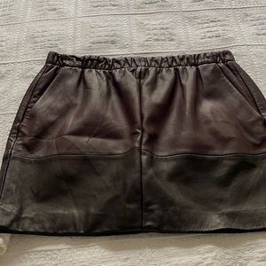 Vince Leather Mini Skirt